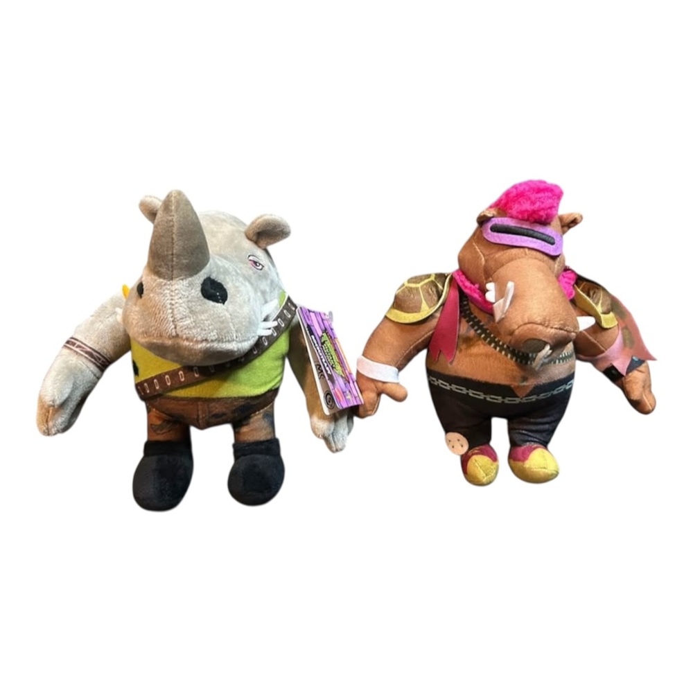 Nickelodeon TMNT Character Mayhem Bebop and Rocksteady 8" Stuffed Plush